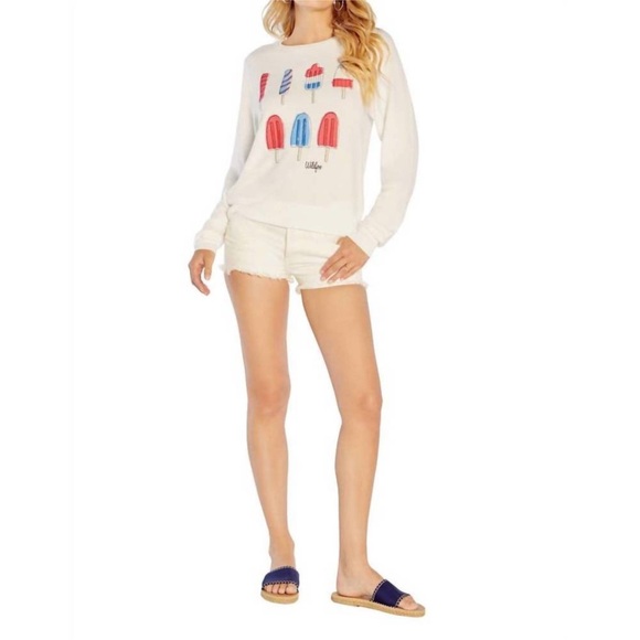 WILDFOX Take A Lick Sweatshirt Icecream in vanilla - Picture 2 of 16